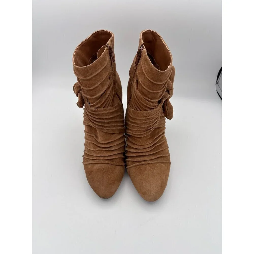 Womens Bijou New York Leather & Man-Made Materials Ankle Boots Size 7.5W Brown M